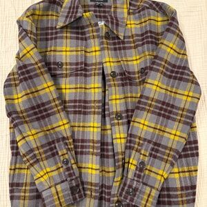 Madewell Oversized Plaid Shirt in Yellow and Brown